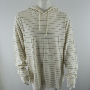 Marine Layer DK Pullover Hoodie Shirt Mens XL Off White Striped $94